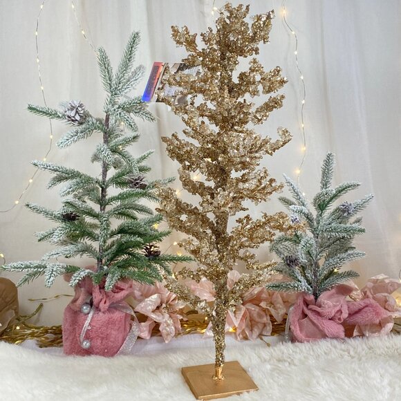 Rachel Zoe Jeweled Cluster Crystal Glass Gold Holiday Christmas Tree 24" New - Picture 14 of 16